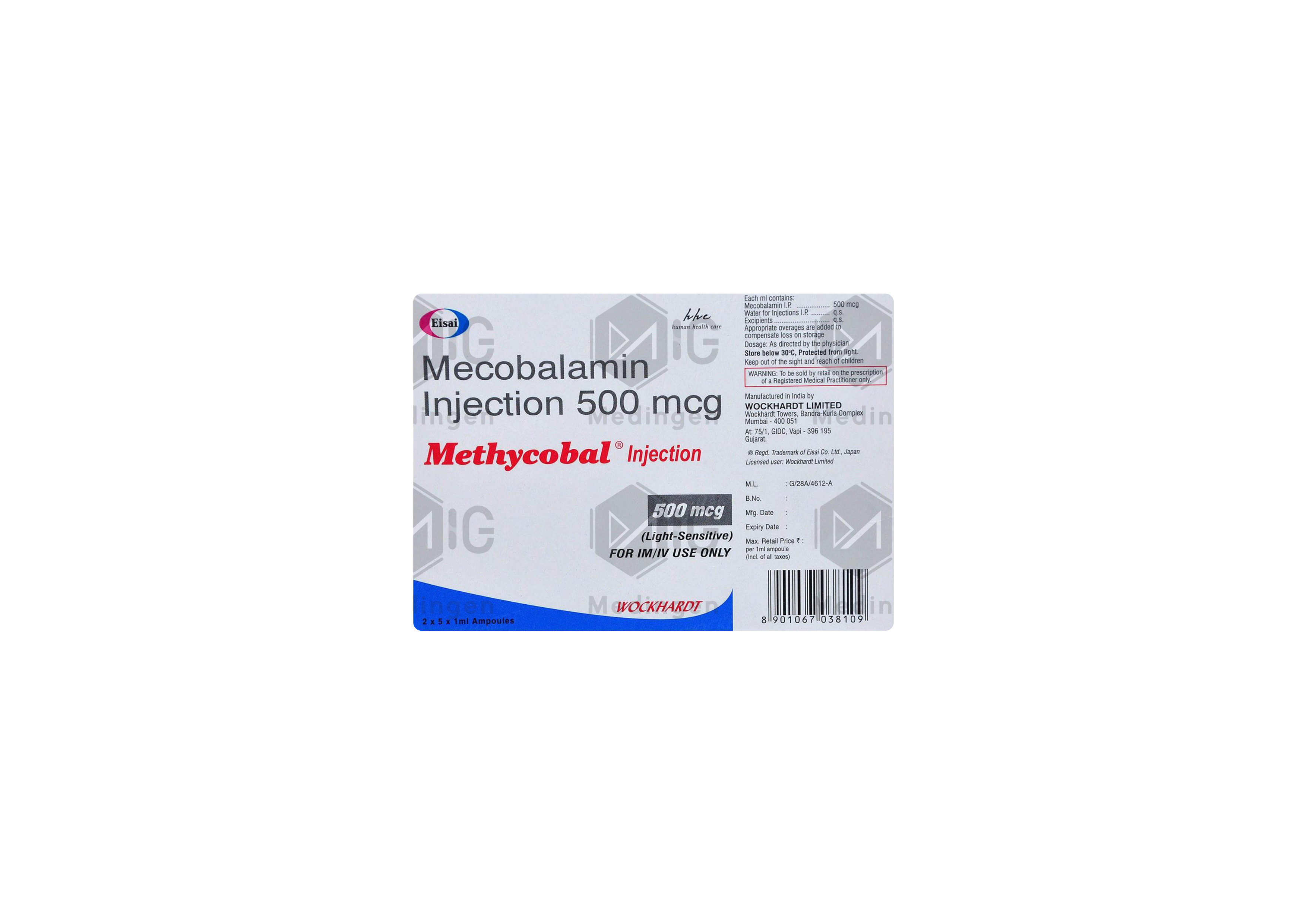 METHYCOBAL 500MCG INJECTION